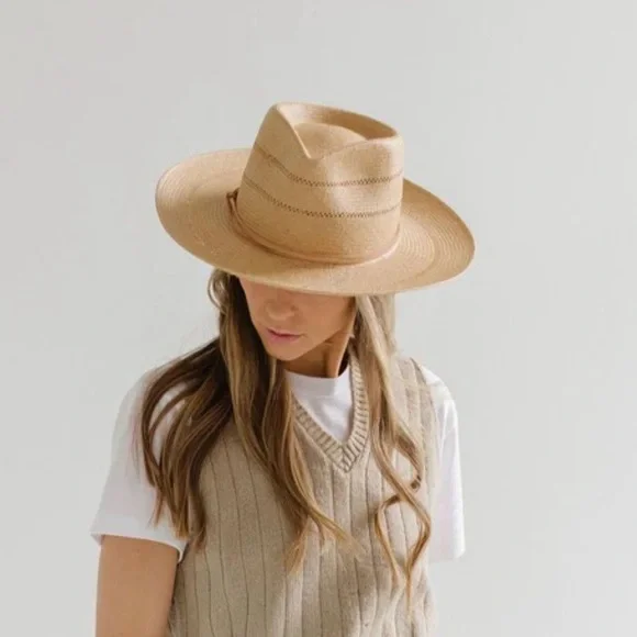Gigi Pip Fedora Straw Hat Brand New with Tags! Very similar to stock photo shown 10 Gigi Pip Hats Perfect for your Engagement Session | Bride  main image 4
